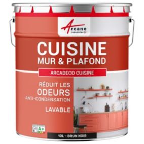 Peinture cuisine lavable, mur et plafondBrun noir - RAL 8022 - 10 L - ARCANE INDUSTRIES