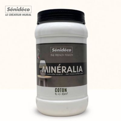 Peinture décorative effet sablé mat - MINERALIA 1L pour 10 m² coloris Coton