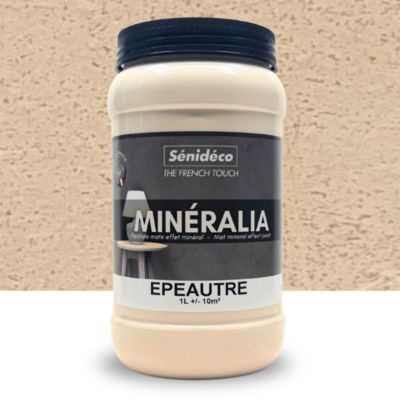 Peinture décorative effet sablé mat - MINERALIA 1L pour 10 m² coloris Epautre   