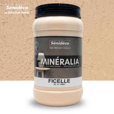Peinture décorative effet sablé mat - MINERALIA 1L pour 10 m² coloris Ficelle