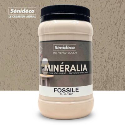 Peinture décorative effet sablé mat - MINERALIA 1L pour 10 m² coloris Fossile 