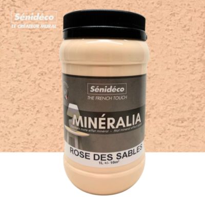Peinture décorative effet sablé mat - MINERALIA 1L pour 10 m² coloris Rose des Sables