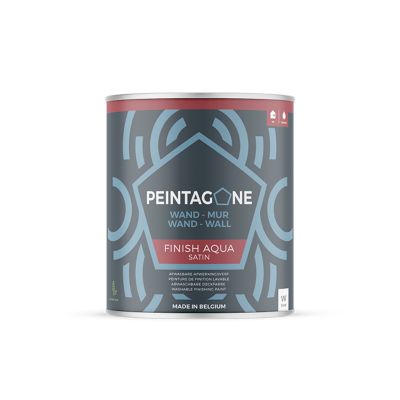 Peinture de finition très lessivable pour murs intérieurs - Finish Aqua Satin, 1 l, blanc