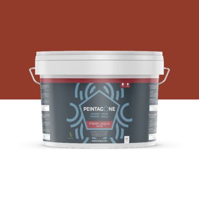 Peinture de finition très lessivable pour murs intérieurs - Finish Aqua Satin, 2,5 l, Flamenco (PE107)
