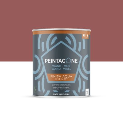 Peinture de finition très lessivable pour murs intérieurs - Finish Aqua Semi-Matt, 1 l, Moroccan Rose (PE112)