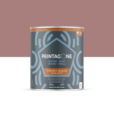 Peinture de finition très lessivable pour murs intérieurs - Finish Aqua Semi-Matt, 1 l, Oriental Rose (PE129)