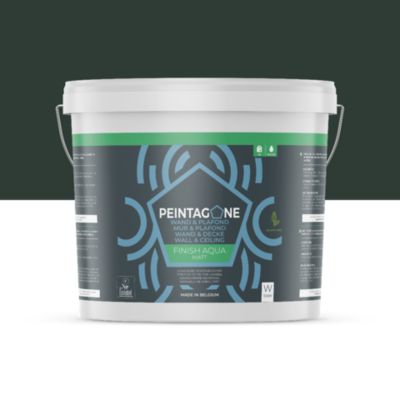 Peinture de finition très lessivable pour murs & plafonds int. -Finish Aqua Matt, 10 l, Green Addict (PE054)