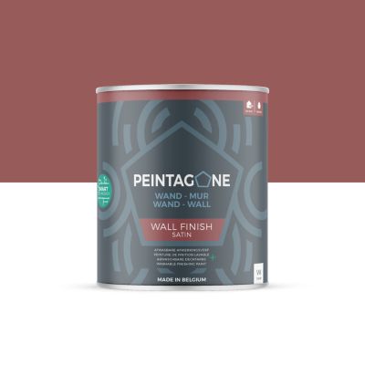 Peinture de finition ultralessivable pour murs int. & ext. - Wall Finish Satin, 1 l, Moroccan Rose (PE112)