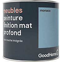 Peinture de rénovation meubles GoodHome bleu Monaco mat profond 0,5L