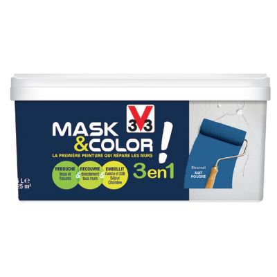 Peinture de rénovation multi-supports V33 Mask & color bleu nuit mat 2,5L |  Castorama
