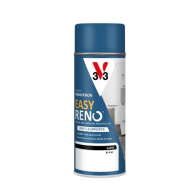 Peinture de rénovation aérosol multi-supports V33 Easy Reno blanc satin 400ml