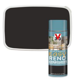 Peinture de rénovation aérosol multi-supports V33 Easy Reno noir graphite satin 400ml