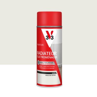 Peinture de rénovation aérosol radiateur électroménager V33 blanc voile de coton satin 400ml