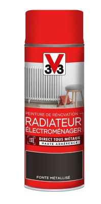 Peinture de rénovation aérosol radiateur électroménager V33 fonte métallisé 400ml