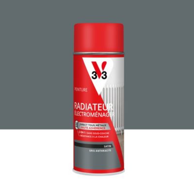 Peinture de rénovation aérosol radiateur électroménager V33 gris anthracite satin 400ml