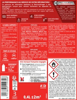 Peinture de rénovation aérosol radiateur électroménager V33 gris anthracite satin 400ml