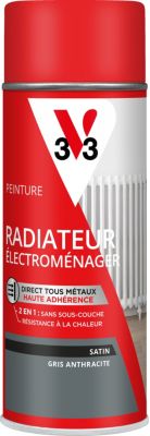 Peinture de rénovation aérosol radiateur électroménager V33 gris anthracite satin 400ml