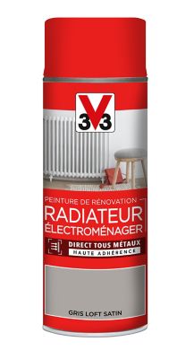 Peinture de rénovation aérosol radiateur électroménager V33 gris loft satin 400ml