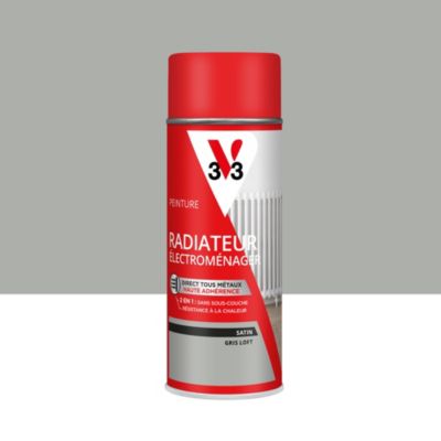Peinture de rénovation aérosol radiateur électroménager V33 gris loft satin 400ml