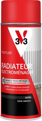 Peinture de rénovation aérosol radiateur électroménager V33 noir absolu satin 400ml