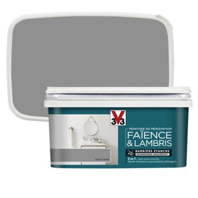 Peinture de rénovation faïence et lambris V33 galet satin 2L