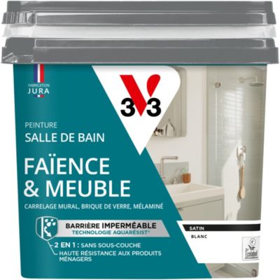 Peinture de rénovation faïence et meuble de salle de bain V33 blanc satin 750ml