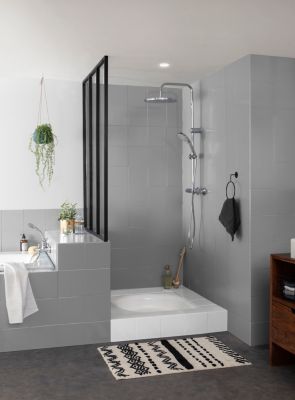 Peinture de rénovation faïence et meuble de salle de bain V33 gris loft satin 2L