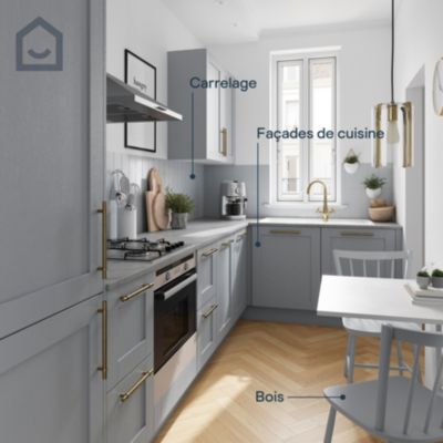 Peinture de rénovation GoodHome multi-supports brillant argent Bel Air 70ml