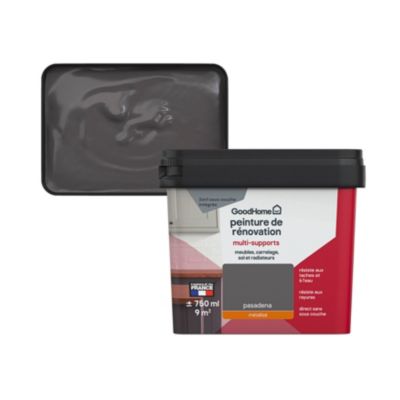 Peinture de rénovation GoodHome multi-supports brillant gris Pasadena 750ml