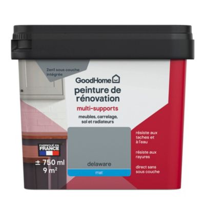 Peinture de rénovation GoodHome multi-supports brillant gris Pasadena 750ml main image 1