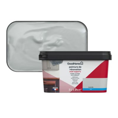 Peinture de rénovation GoodHome multi-supports mat gris Melville 2L