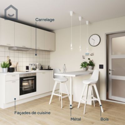 Peinture de rénovation GoodHome multi-supports satin beige Cancún 2L