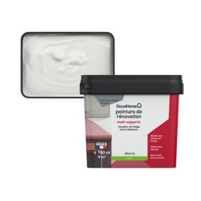 Peinture de rénovation GoodHome multi-supports satin blanc Alberta 750ml