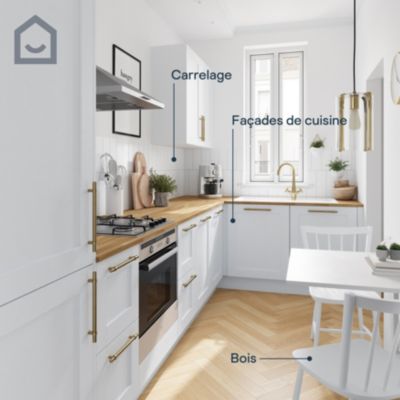 Peinture de rénovation GoodHome multi-supports satin blanc Whistler 2L