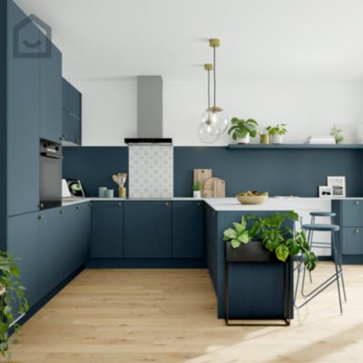 Peinture de rénovation GoodHome multi-supports satin bleu Vence 50ml