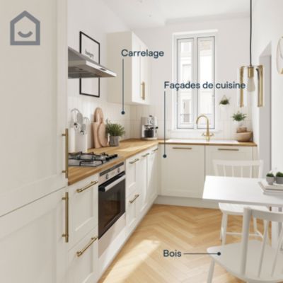 Peinture de rénovation GoodHome multi-supports satin crème Valdez 2L