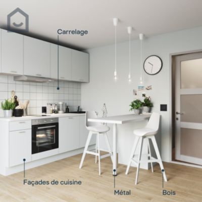 Peinture de rénovation GoodHome multi-supports satin gris Brooklyn 750ml