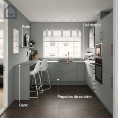 Peinture de rénovation GoodHome multi-supports satin gris Delaware 2L