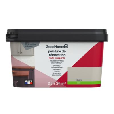 Peinture de rénovation GoodHome multi-supports satin marron Tijuana 2L