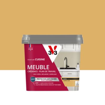 Peinture de rénovation meuble cuisine V33 jaune cuir satin 750ml