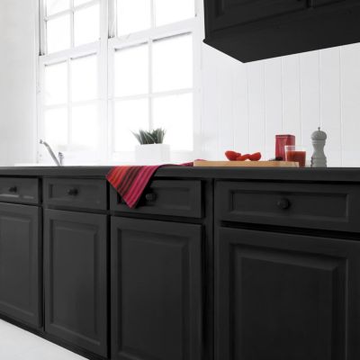 Peinture de rénovation meuble cuisine V33 noir carbone satin 750ml