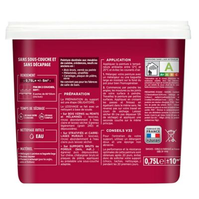 Peinture de rénovation meuble cuisine V33 plume satin 750ml