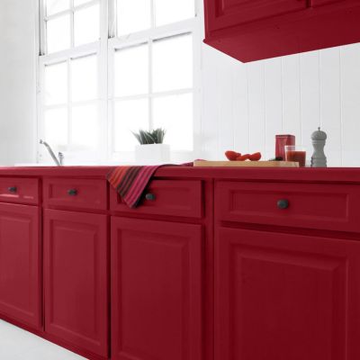 Peinture de rénovation meuble cuisine V33 rouge exquis satin 2L