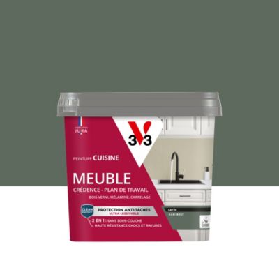 Peinture de rénovation meuble cuisine V33 vert kaki brut satin 750ml
