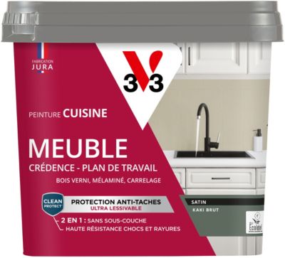 Peinture de rénovation meuble cuisine V33 vert kaki brut satin 750ml