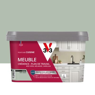 Peinture de rénovation meuble cuisine V33 vert sauge satin 2L