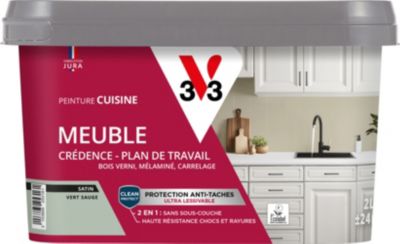 Peinture de rénovation meuble cuisine V33 vert sauge satin 2L