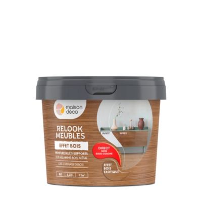 Peinture de rénovation meuble Maison Déco Relook effet bois exotique 0,375L