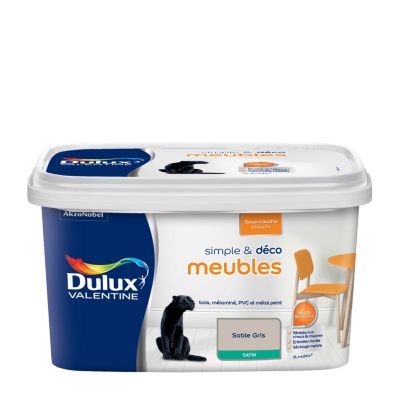 Peinture de rénovation meubles beige sable gris satin Dulux Valentine Simple & Déco 2 L