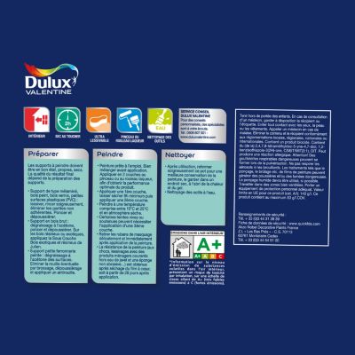 Peinture de rénovation meubles de cuisine bleu gris satin Dulux Valentine Simpe & Déco 2 L